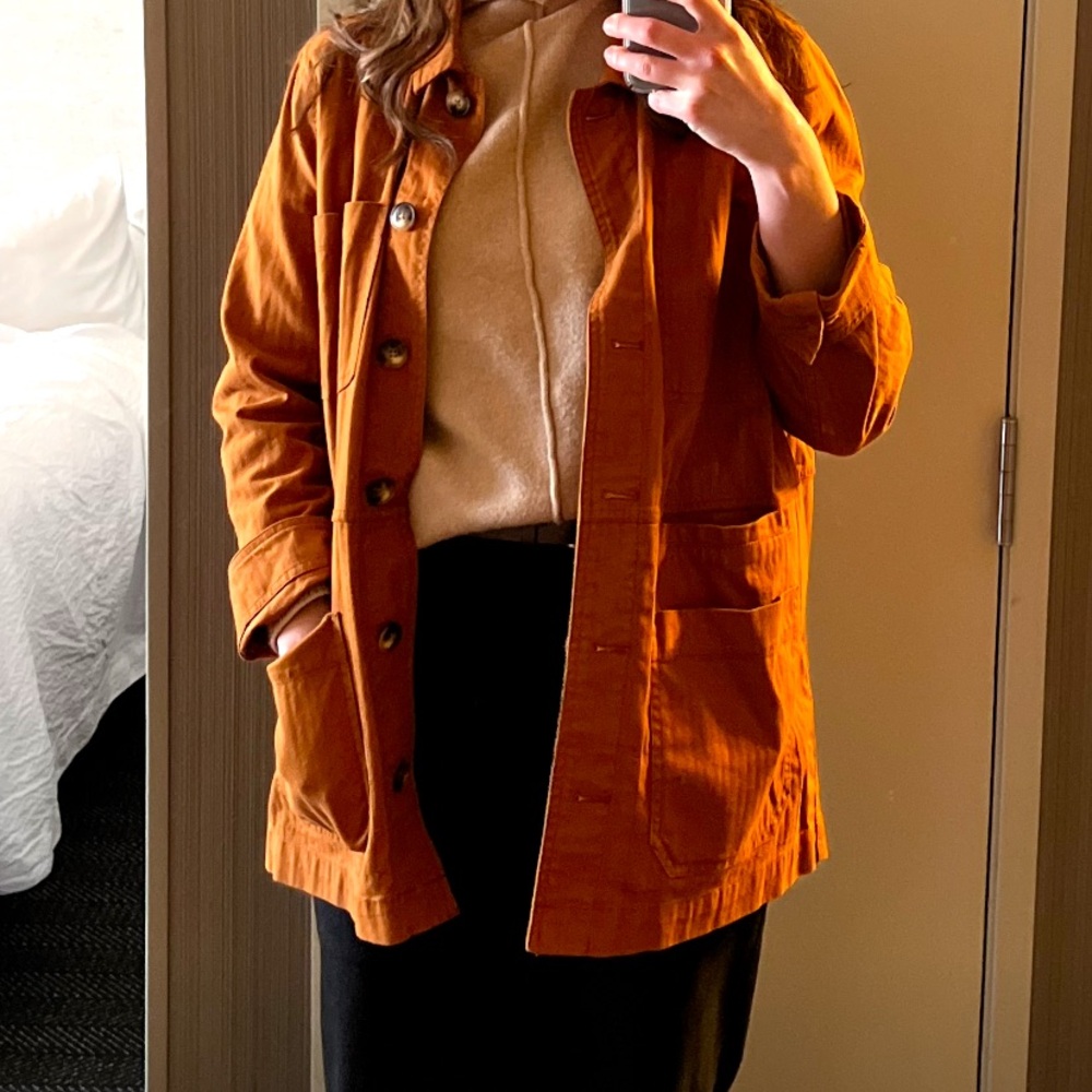 Madewell Chore Jacket in Rust Orange Size L